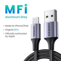 Кабель UGREEN MFi с USB на Lightning для iPhone 14, 13, 12 Pro Max, 2,4 А, USB-кабель для быстрой зарядки и передачи данных для iPad Air