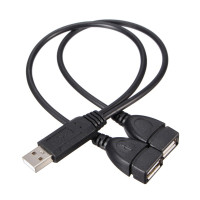 USB-концентратор 2 USB 2,0 (штекер)/2 USB (разъем), разветвитель, в оплетке, для ПК, телефонов, ноутбуков