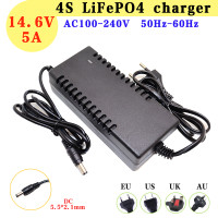 Зарядное устройство 12 В, 14,6 в, 5 А, 4S 12,8 В, 3 Ач, 14 Ач, 21 Ач, батарея LiFePO4, 14,4 В, зарядное устройство LiFePO4, вход для зарядки аккумуляторов 240-В переменного тока, стабильная безопасность