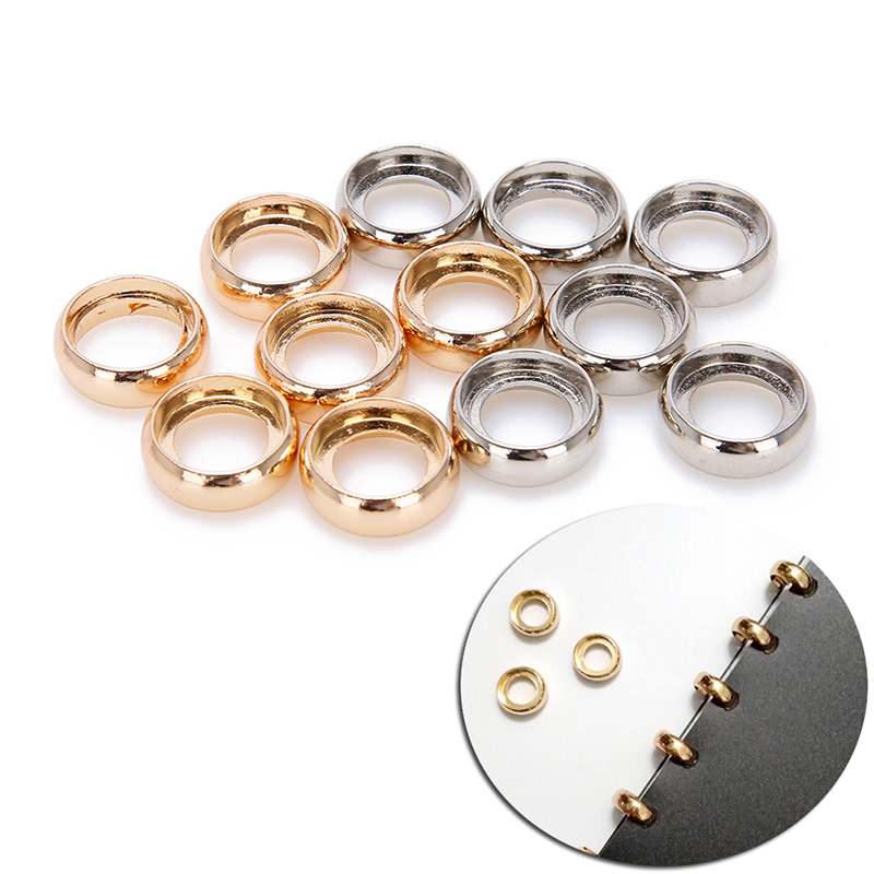 6pcs/lot Metal Loose Leaf Book Binder Hinged Rings Keychain Bronze Album Notebook Folder Accessories School Supplies