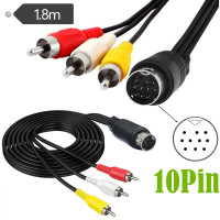 S-video line mini 10 PIN DIN to 3 RCA video lines AV line s terminal 10 pin to 3 RCA line 1,8 m