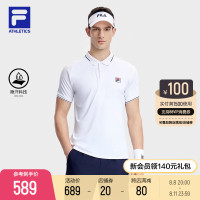 FILA Fila官方男子短袖POLO2023秋季簡約跑步運動上衣