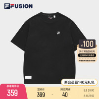 FILA FUSIONFila潮牌男子短袖T恤2023夏新款時尚休閒寬鬆純棉上衣