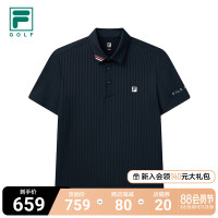 FILA GOLFFila高爾夫男士菁英短袖POLO衫2023夏季休閒運動上衣男