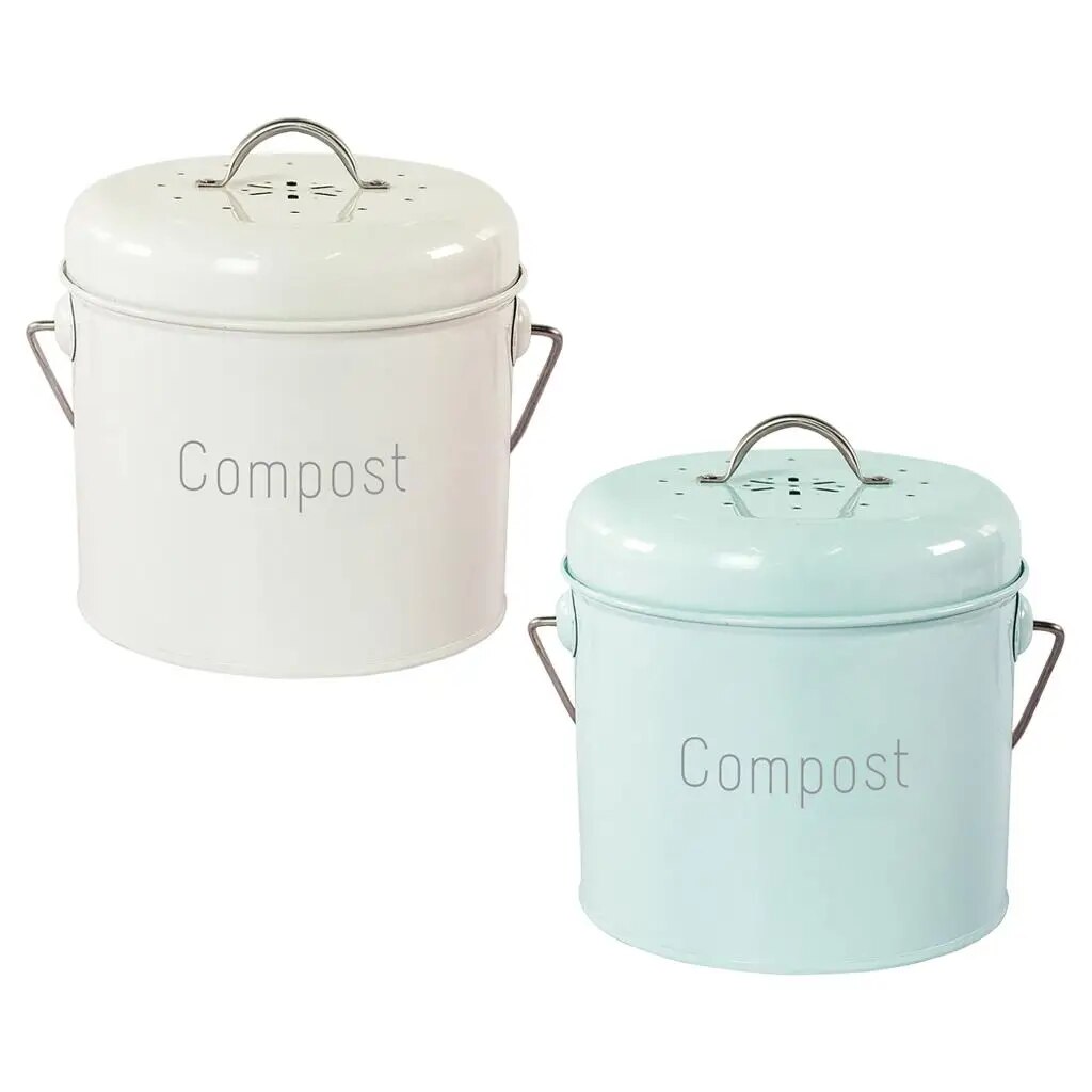 3L Kitchen Compost Bin Compost Bucket Farmhouse Compost Bin with Lid for Food Waste Rust