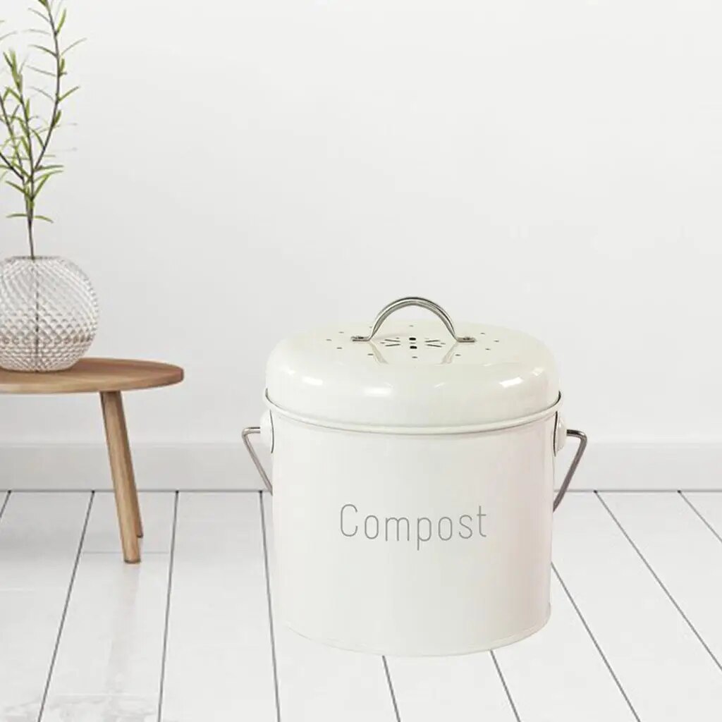 3L Kitchen Compost Bin Compost Bucket Farmhouse Compost Bin with Lid for Food Waste Rust