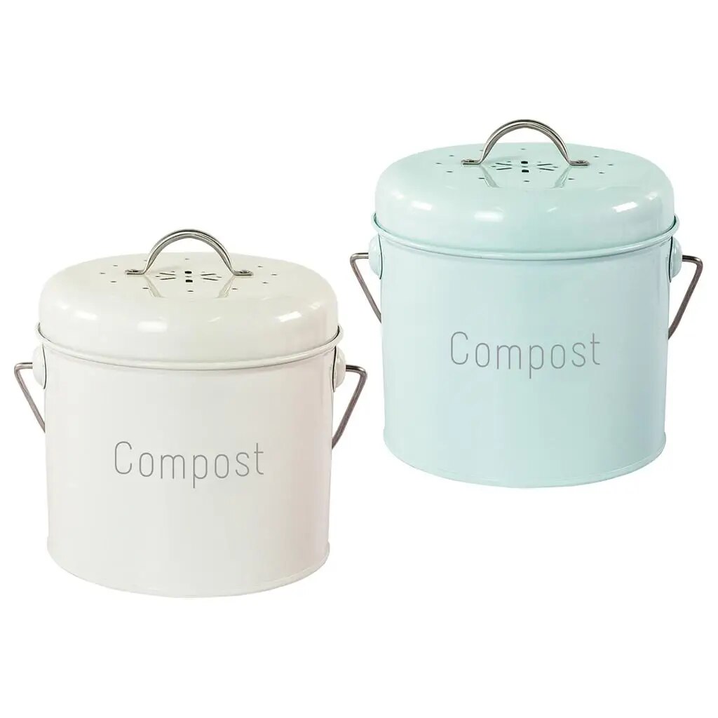 3L Kitchen Compost Bin Compost Bucket Farmhouse Compost Bin with Lid for Food Waste Rust