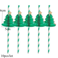 10/20 шт. рождественские бумажные соломинки в форме рождественской елки, топперы для торта на Рождество, украшения для рождества, товары для вечерние