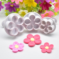 3 шт. цветок плунжерный резак для печенья DIY Blossom в форме цветка для пирожных помадки Форма Пластиковые инструменты для украшения торта аксессуары для выпечки