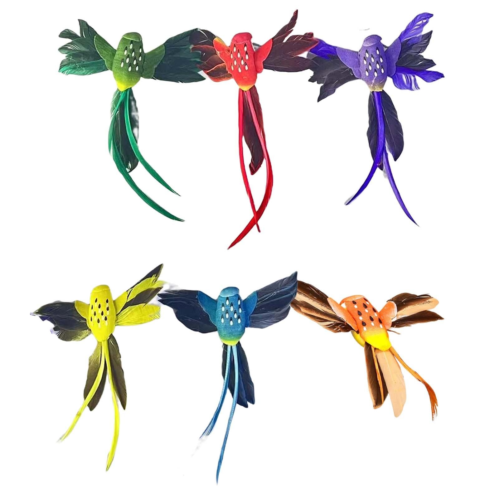 6Pcs Creative Lifelike Feathered Hummingbird Fake Foam Birds Bird Figurines