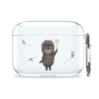 Силиконовый чехол Mcover для беспроводных наушников Apple AirPods Pro, с карабином, Союзмультфильм, Ежик в тумане и фонарь