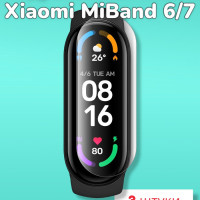 Гидрогелевая защитная пленка (Глянец) для фитнес браслета Xiaomi Mi Band 6/7/бронепленка мибенд 6 7