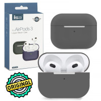 Силиконовый чехол для наушников AirPods 3 серый / чехол на аирподс 3 серый / кейс для эйрподс 3