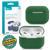 Силиконовый чехол для наушников AirPods Pro темно зеленый isa / кейс для аирподс про темно зеленый / эйрподс про чехол