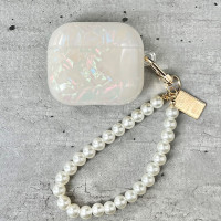 Чехол для наушников Airpods 3 ( на Аирпордс 3 ) жемчужный с брелком