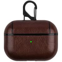 Чехол для наушников AirPods 3 кожа, Темно коричневая кожа
