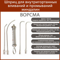 Шприц для промываний миндалин и внутригортанных вливаний 5 мл Ворсма