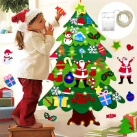 Детская фетровая Рождественская елка, оформление для дома 2022, рождественские украшения, Рождество 2023, новогодние подарки, Рождественская елка
