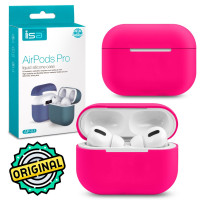 Силиконовый чехол для наушников AirPods Pro розовый isa / кейс на airpods pro розовый / эйрподс про чехол