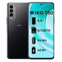 Смартфон Wiko T50 6/128 ГБ, черный