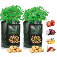 Выращивание картофеля Bag, полиэтиленовый пакет для овощей, лука, растений с ручкой, утолщенный садовый мешок для выращивания моркови, таро, арахиса