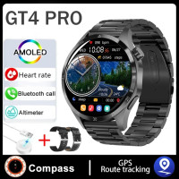 Смарт-часы для Huawei Watch 4 Pro GPS, мужские Смарт-часы GT4 PRO AMOLED HD экран, Bluetooth, звонки, телефон, измерение пульса, уровень сахара, новинка 2024