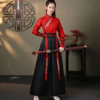 Китайское платье Hanfu, женская одежда, винтажная Этническая стильная модная одежда, элегантная уличная одежда, повседневное китайское традиционное платье