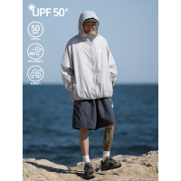 BELLKENIDEA 夏季UPF50+日潮輕薄抗UV純色連帽開衫防曬衣服男