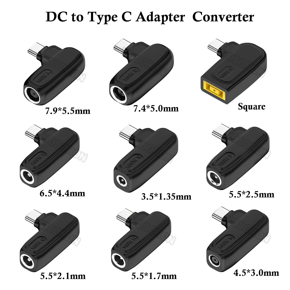 65W 100W DC Universal Laptop Charger to USB C Type C PD Trigger Power Adapter Connector Converter for MacBook Xiaomi Samsung