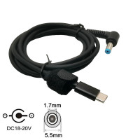 65 Вт PD USB Type C вход до 90 градусов DC 5,5x1,7 мм кабель для зарядки для Acer Aspire E15 E1-532-2635 E1-571 E3 E5