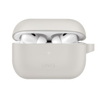 Чехол Uniq Vencer для беспроводных наушников Apple Airpods Pro 2 / на Эпл Аирподс Про 2 силиконовый с карабином и шнурком-держателем для наушников, серый