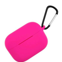 Силиконовый чехол для наушников Apple AirPods Pro  с карабином, розовый