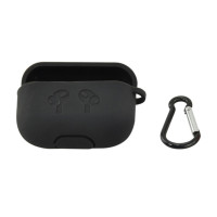 Силиконовый чехол для наушников Apple AirPods Pro с карабином, черный