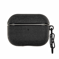 Текстильный защитный чехол для наушников AirPods Pro с карабином, черный