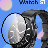 Глянцевая защитная пленка для смарт-часов Xiaomi Watch S1 / Гидрогелевая противоударная пленка на Сяоми Вотч С1