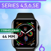 Гидрогелевая полиуретановая защитная пленка для экрана часов на Apple Watch Series 4, 5, 6, SE, SE2 44mm (6 штук), Эпл Вотч серия 44 мм