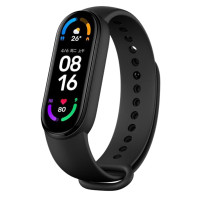 Ремешок для фитнес-браслета Xiaomi Mi Band 6/7, черный. Силиконовый, спортивный браслет для умных (смарт) часов Сяоми Ми Бэнд 6/7, сменный браслет мужской и женский.