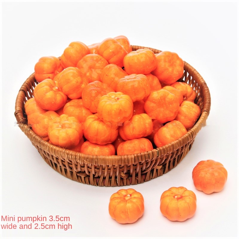 20pcs Mini 3.5cm Artificial Pumpkin Fake Simulation food vegetables Halloween Pumpkin Props Decoration For Home Halloween Supply