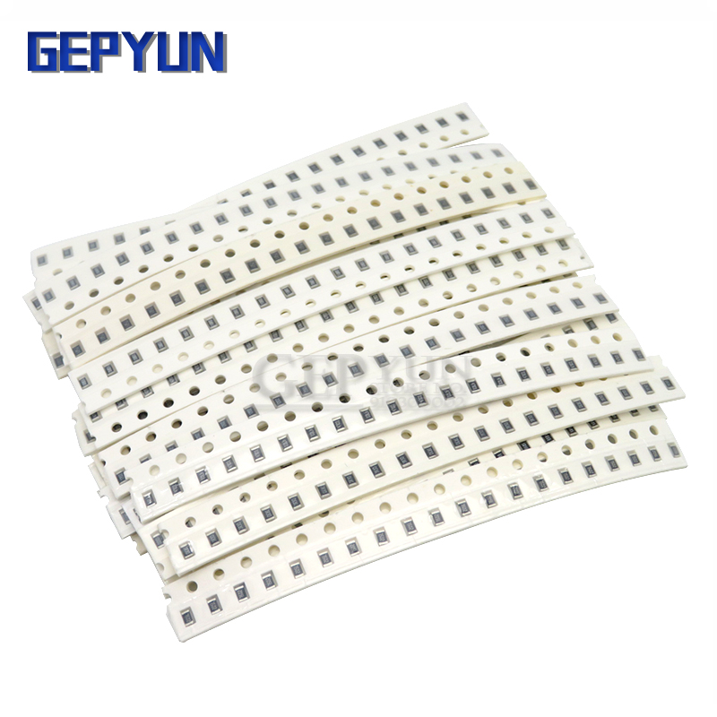 36Value * 20PCS =720PCS 0603 0805 1206 SMD Resistor Kit Assorted Kit 1 ohm- 10M ohm Gepyun