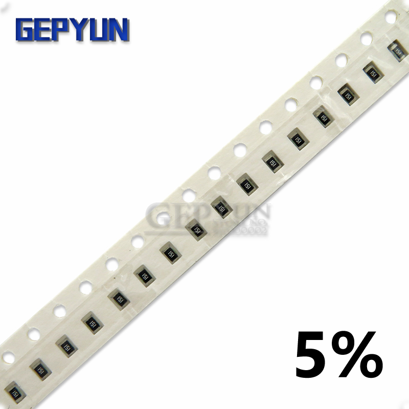 100Pcs 0805 SMD 5% resistor 0R ~ 10M 0 1 10 100 150 220 330 ohm 1K 2.2K 10K 100K 0R 1R 10R 100R 150R 220R 330R Gepyun resistance