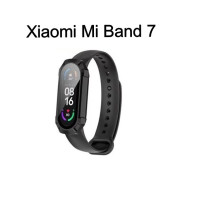 Защитный бампер-чехол MyPads Protect из тончайшего и прочного пластика для Xiaomi Mi Band 7 с противоударными свойствами, с защитой экрана, черный