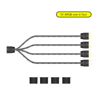 Разветвитель питания Coolmoon на 2/4 вентилятора, 3pin, длина 33,5 см