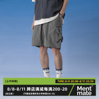 Mentmate 夏季輕薄防潑水運動面料短褲男 純色工裝口袋五分褲
