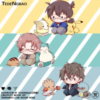 名偵探柯南精靈寶可夢聯名卡通情侶裝短袖上衣服動漫周邊T恤衫夏