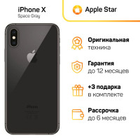 Смартфон Apple iPhone X 3/256 ГБ, темно-серый, Восстановленный