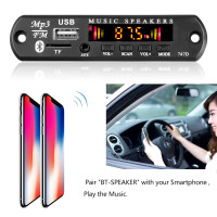 Беспроводная плата WMA-декодера MP3, Bluetooth 5,0, 9-12 В, автомобильный аудио, USB TF, FM-радио модуль, цветной экран, mp3-плеер с дистанционным управлением