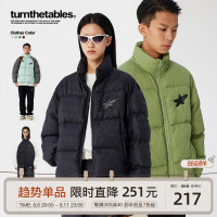 Turnthetables褶皺肌理棉衣棉服男女冬季立領夾克外套加厚麵包服