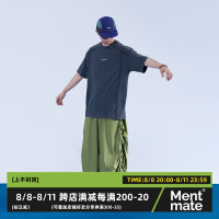 Mentmate 23SS 捲邊拼接小眾設計T恤衫男 夏季百搭圓領基礎款短袖
