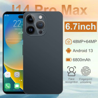 Смартфон I-14 Pro Max,4G/5G 6.7 дюйм смартфоны,Подходит для пожилых людей, студентов,Рождественский подарок 16/512 ГБ, черный