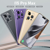 Смартфон Solon i15 Pro Max,динамический остров двойная сим-карта / 7,3-дюймовый новый мобильный телефон, Bluetooth-гарнитура + SD-карта, 5G + WIFI + поддержка русского языка 16/1 ТБ, черный